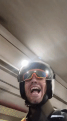 Helmet-cam road trip through mountain tunnels and river valleys
