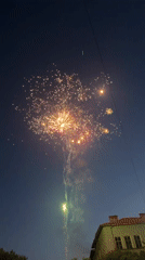 Fireworks display lights up evening sky over Nedialsko, Bulgaria