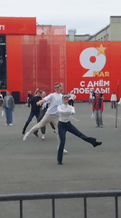 Dance group rehearses Victory Day performance in Orenburg plaza