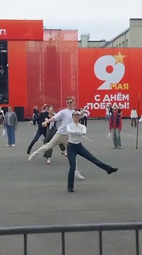 Dance group rehearses Victory Day performance in Orenburg plaza