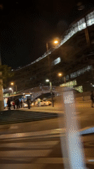 Nighttime street scene captured on video in Paris