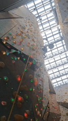 Morning rock climbing session at Sofia indoor gym