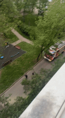 Fire truck spotted on Moscow residential street