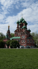 Daytime scenes captured around Khimki churches and canal areas