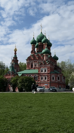 Daytime scenes captured around Khimki churches and canal areas