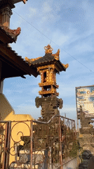 Traditional Balinese temple architecture documented in Kediri, Indonesia