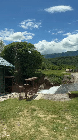 Small dam waterfall documented in Dupilo Montenegro countryside
