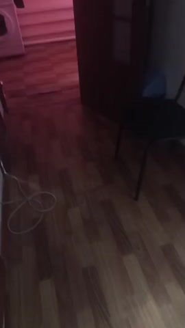 The video begins by showing a hallway with a wooden floor. A white washing machine is visible in the background. The camera then pans to show a door opening into a bathroom. The bathroom features green tiled walls and a toilet with a blue illuminated seat. A toilet brush holder is also present. The video ends with a close-up of the toilet.