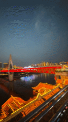 Nighttime tourism and sightseeing activity in Yuzhong District, China