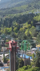Amusement park documented in mountainous Simeiz, Ukraine resort area
