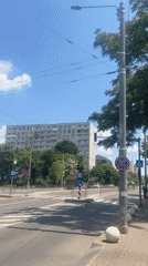 Busy summer morning along a central Iași street