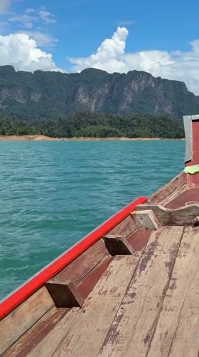 On the turquoise water of Cheow Lan Lake, Khao Sok