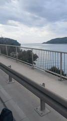 Motorcycle ride recorded through Budva streets and bridge
