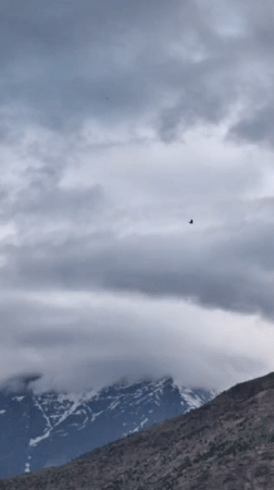 Overcast skies and rugged peaks above Keylong, Himachal Pradesh