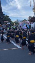 Traditional Balinese cultural ceremony held in Klungkung, Indonesia