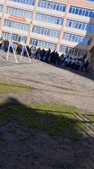 Morning school gathering and spring scenes in Gotse Delchev