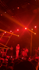 Female singer performs early morning concert in Buenos Aires