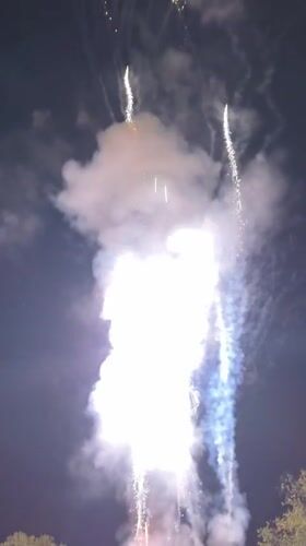 Fireworks light up the night sky over Tutrakan