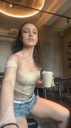 Morning cafe visit in Kazan with coffee and selfies