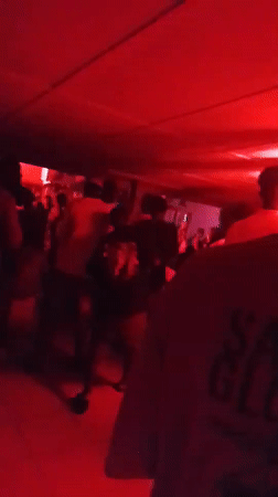Red-lit gathering in Abuja, Nigeria