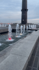 Sunset evening along the Saint Petersburg waterfront near Lakhta Center