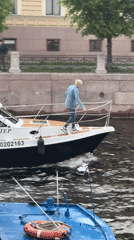 Canal boat traffic observed in Saint Petersburg waterways