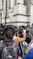 Freedom Rights Protesters Face Riot Police in La Paz