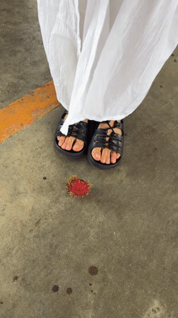 Woman shops at Thai Makro store early morning