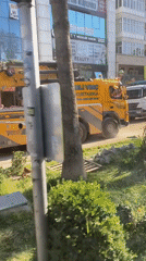Tow truck operates in sunny Alanya coastal area