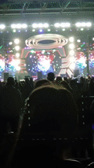 Nighttime outdoor concert lights up Zharbulak, Kazakhstan