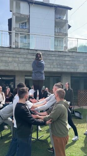 Young adults participate in outdoor group activities in Bansko