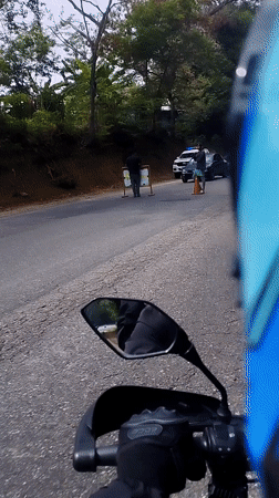 Police checkpoint blocks road in El Jabillo, Venezuela