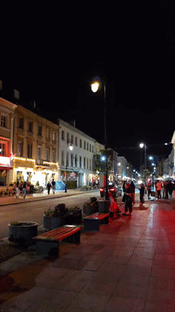 Summer night out on Warsaw's historic central streets