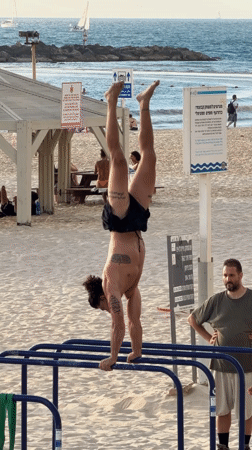 Busy afternoon on Tel Aviv's beachfront promenade