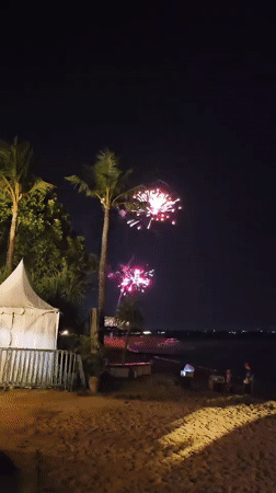 Beach party with DJ, fireworks documented in Denpasar