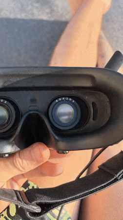 Drone operator uses VR goggles for aerial viewing in Bulgaria
