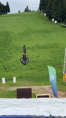 Mountain Bikers Perform Aerial Stunts in Samokov, Bulgaria
