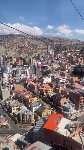 Aerial view of La Paz captured from cable car