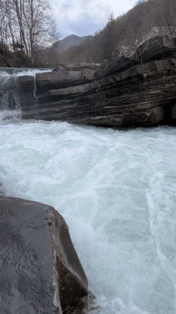Spring waterfall documented in Bulgarian mountain stream