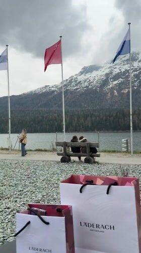Chocolate shopping documented at Läderach store in St. Moritz