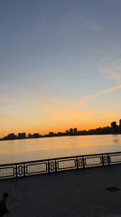 Sunset waterfront views captured in Kazan, Russia
