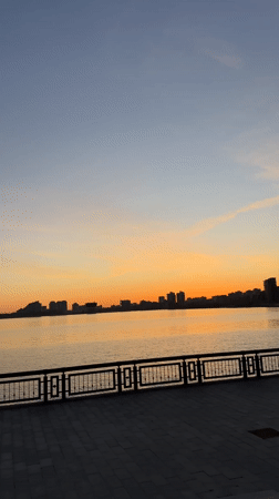 Sunset waterfront views captured in Kazan, Russia