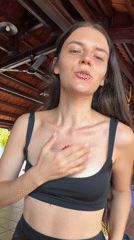 Woman Uses Massage Ball in Vietnamese Coastal Town