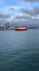 Boat traffic off the Ostend coast on a September afternoon