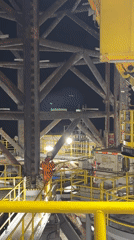 Offshore drilling platform documented in nighttime observations off Italy