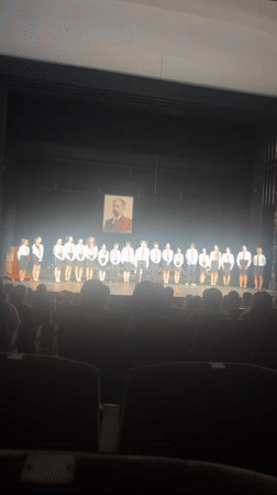 School graduation ceremony held on theater stage in Pazardzhik