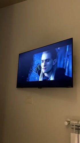Television displays split-screen movie scene in Batumi