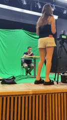 Woman filmed on stage in Tel Aviv