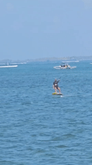 Kitesurf and hydrofoil action off the Denpasar coastline