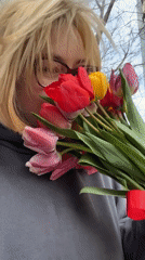 Spring tulip bouquet photographed in Odesa, Ukraine